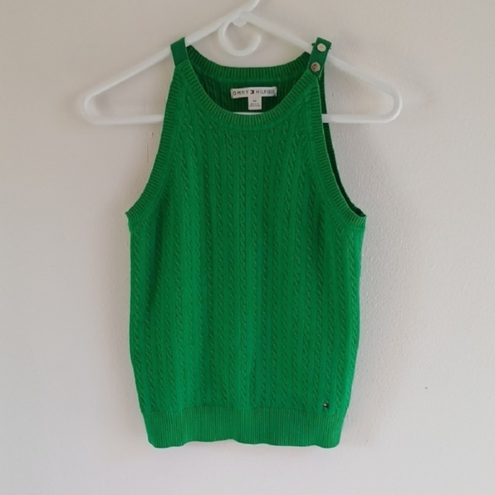 Y2K Tommy Hilfiger Medium Cable Knit Sweater Tank Top